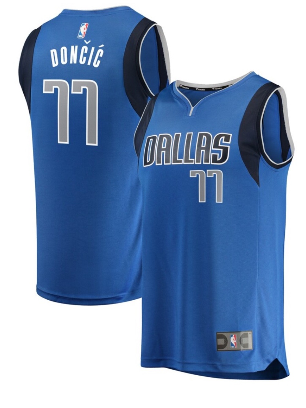NWOT Fanatics Dallas Mavericks Luka Doncic #77 Jersey - Size M Blue NBA